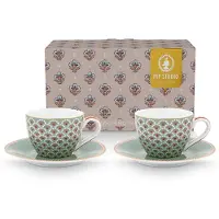 Pip studio Espressokop Home Espresso Cups And Saucers Blooming Tales Blue (Set van 2)