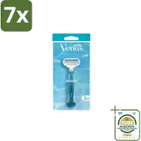 Gillette venus 7 x Gillette - Venus Smooth – Rondingvolgende Mesjes – Handvat + 2 Navulmesjes - Grootverpakking - Scheermesjes Vrouw - Huidbescherming - Scheren - Venus Smooth - SkinCushion