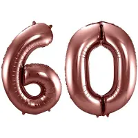 Folat Verjaardag Leeftijd folieballon - 60 jaar - rosé goud - 86 cm - cijferballon groot