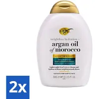 OGX 2 x - Argan Oil of Morocco - Shampoo - Lichtgewicht - Voor Dagelijks Gebruik - 385 ml - Luchtige Shampoo - Arganolie Shampoo - Dagelijks Gebruik Shampoo - Gezonde Glans - Zachtheid Haar