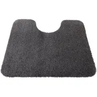 Prima - Soft - WC mat - 50x60cm - zwart - antraciet - antislip - met uitsparing 21cm