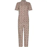 Pastunette Duurzame katoenen doorknooppyjama bruin | Maat 48