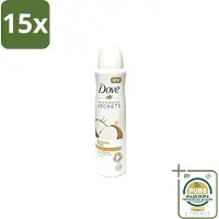 Dove 15 x – Deodorant Spray – Restoring Ritual Cocos & Jasmijn – 150 ml - Grootverpakking - Deodorant Spray - Kokos En Jasmijn - Alcoholvrije Deodorant - Huidverzorging - Okselverzorging
