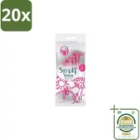 Gillette venus 20 x Gillette Simply Venus – Wegwerpscheermesjes – Basic – 5 mesjes - Grootverpakking - Scheermesje Vrouw - Scheermesje Voor Vrouwen - Wegwerpscheermesje - Scheermesje Basic -