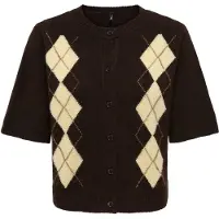 ONLY Gebreid vest 'ONLarzi' ecru / bruin