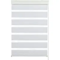vidaXL Dubbel rolgordijn met cassette, duo-rolgordijn / rolgordijn met zijtrek, transparante en ondoorzichtige strepen, inclusief alle bevestigingsonderdelen, Wit,80x165cm