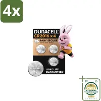 Duracell Knoopcelbatterijen 2016 4 stuks per verpakking - Voordeelverpakking - 4 stuks - Babyveilig - Kindveilig