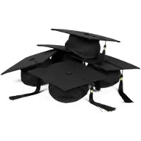 Boland Afstudeer hoed/muts geslaagd - 4x - zwart - voor volwassenen - Examen diploma uitreiking feestartikelen
