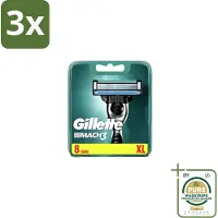 Gillette 3 x – Mach3 – Scheermesjes – 8 mesjes - Grootverpakking - Scheren - Scheermesjes - Scheercomfort - Roodheid - Huidbescherming