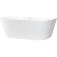 Xenz Milan 170x75 cm half vrijstaand bad wit met sleuf overloop