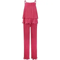 No Way Monday - Jumpsuit - 2-delige set - Fuchsia - Wide Leg - Maat 158