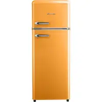 HELVETIA Retro Koelvriescombinatie HRDPER206EO1 - Oranjekleur - 144cm Hoog - 4ster Vriezer - Vintage - 206 Liter