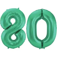 Folat Verjaardag Leeftijd folieballon - 80 jaar - groen - 86 cm - cijferballon groot