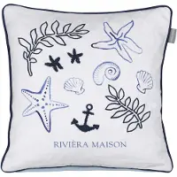 Rivièra Maison Sail Away Cushion Sierkussen - 45 x 45 cm cm - Blauw