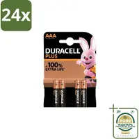 Duracell – Alkaline Batterijen AAA – Plus – 4-pack - Voordeelverpakking - 24 stuks - Langdurige batterijen - Batterijen voor speelgoed