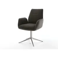 DELIFE Draaistoel Zoa-Flex materiaalmix zwart kruispoot roestvrij staal 360° draaibaar rocker-functie pocketveer kern