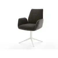 DELIFE Draaistoel Zoa-Flex materiaalmix zwart kruispoot wit 360° draaibaar rocker-functie pocketveer kern