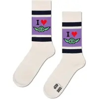 Happy socks Unisex STAR WARS I Heart Grogu Sneaker Sock White-Schoenmaat 41 - 46