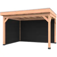 Westwood Douglas overkapping, 400 x 300, met zwarte achterwand en zijwand, Comfort Premium