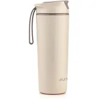 Muitomas Never Fall Down Waterfles - anti-val zuignapsysteem - Antislipgreep - Thermische constructie - 450ml - Wit