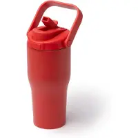 Roly Dubbelwandige RVS Thermosfles / beker met handgreep 550 ml kleur Rood Geschikt voor laser techniek