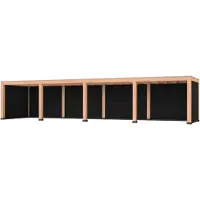 Westwood Douglas overkapping, 1200 x 300, met zwarte achterwand en twee zijwanden, Modern Plus