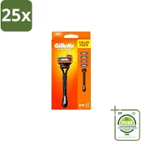 Gillette 25 x – Fusion5 – Scheersysteem Houder + 4 Mesjes - Grootverpakking - Scheermes - Scheren - Scheren Mesjes - Scheren Houder - Scheren Comfort