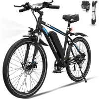 Evercross EK15 Elektrische fiets - Ebike - 26" - 36V 10.4AH - tot 35-90 km - 7 versnellingen - blauw