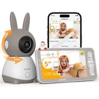 IeGeek Babyfoon met Camera - 2K HD Baby Monitor met Pan & Tilt - Digitale Zoom Baby Camera - Nachtzicht - Twee-weg Audio