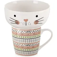 Orion Cat - Ontbijtset - Porselein - Met Kattenmotief - 2-delig - Voor Kinderen