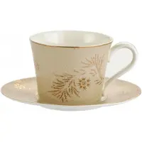 Elegant Merkloos Elegante Porseleinen Kop en Schotel 240ml Beige Goud