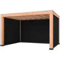 Westwood Douglas overkapping, 400 x 300, met zwarte achterwand en twee zijwanden, Modern Plus