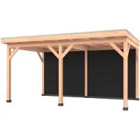 Westwood Douglas overkapping, 500 x 300, met achterwand, Comfort Plus Zwart