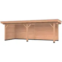 Westwood Douglas overkapping, 750 x 300, met achterwand en zijwand, Vrijbuiter Basic