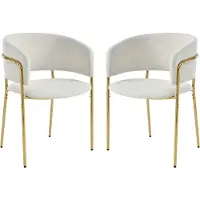 Merax Eetkamerstoelen Set Van 2 - Cordstof Bekleding - Ergonomische Rugleuning - Metalen Poten Met Verstelbare Antislip Voetjes - Beige
