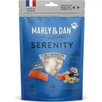 Marly & Dan hondensnack 100 gr -soft en chewy - 3-in-1 benefits - 50% zalm SERENITY granenvrij - geen toegevoegde suikers - vrij van kleur,smaak en kunstmatige bewaarmiddelen.