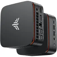 NiPoGi P1 Mini PC met AMD Ryzen 4300U-W11 Pro (4C/4T, tot 3,7 GHz, beter dan N150/N97)-16GB LPDDR4 RAM + 512GB SSD-WiFi5-BT4.2-LAN-Zwart