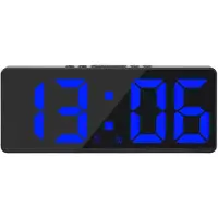 LONGZIMING -Digitale Wekker voor Slaapkamer – LED Klok met Temperatuur – Instelbare Helderheid – Zwart/Wit