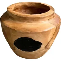 Varios Teak vase S D20H18cm