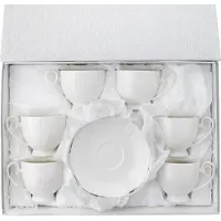 Florina Gamma Porseleinen Kopjes met Schotels (6 stuks, 330ml)