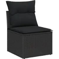 vidaXL Tuinbank Set 9 st 7-Aantal zitplaatsen Zwart Poly rattan