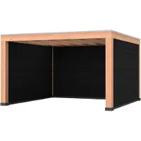 Westwood Douglas overkapping, 400 x 400, met zwarte achterwand en twee zijwanden, Modern Plus