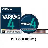 Varivas High Grade X4 PE 1.2 150m Multikleur Vislijn