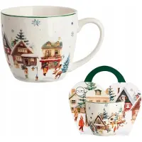 Duo Keramiek Mok "Christmas Village" 460ml - Feestelijke Collectie