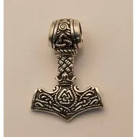 925 Sterling zilver hanger hamer van Thor met 3 driehoeken - hanger van Thor's hamer met valknut teken gemaakt van zilver - zilveren hanger van viking hamer - zilveren heren of dames hanger