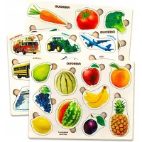 Quokka Houten Educatieve Puzzels met Fruit & Groenten - Leren met Plezier