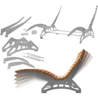 Sotech Tuinligstoel, frame LOUNGER, 1350 mm breed, roestvrij staal 304