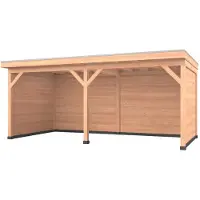 Westwood Douglas overkapping, 600 x 350, met achterwand en twee zijwanden, Comfort Plus