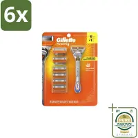 Gillette - Fusion5 – Houder + 6 Mesjes - Voordeelverpakking - 6 stuks - Comfortabel scheeren - Huidbescherming