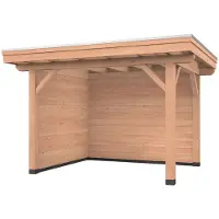 Westwood Douglas overkapping, 400 x 300, met achterwand en zijwand, Vrijbuiter Basic